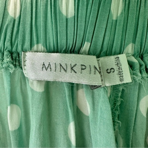Minkpink-teal & White Polka Dot Mini Lightweight Skirt (Size:Small) - Picture 5 of 7